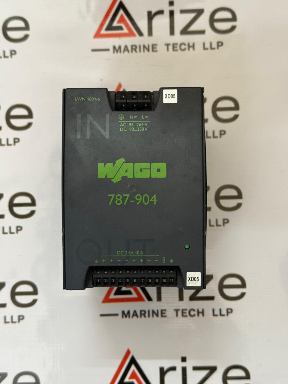 WAGO 787-904 POWER SUPPLY LWN 1601-6C1 24VDC 10A TESTED